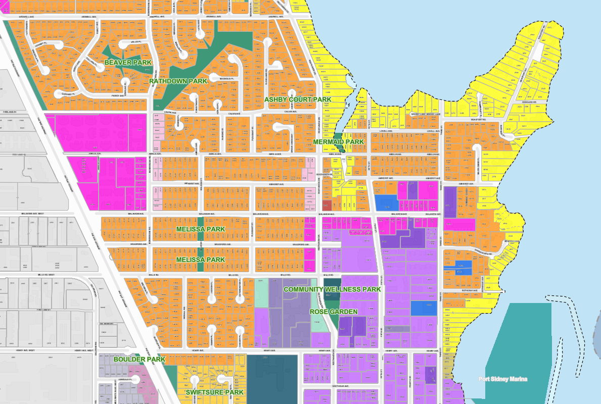 Image of a part of Zoning Bylaw 2275 Zoning Map